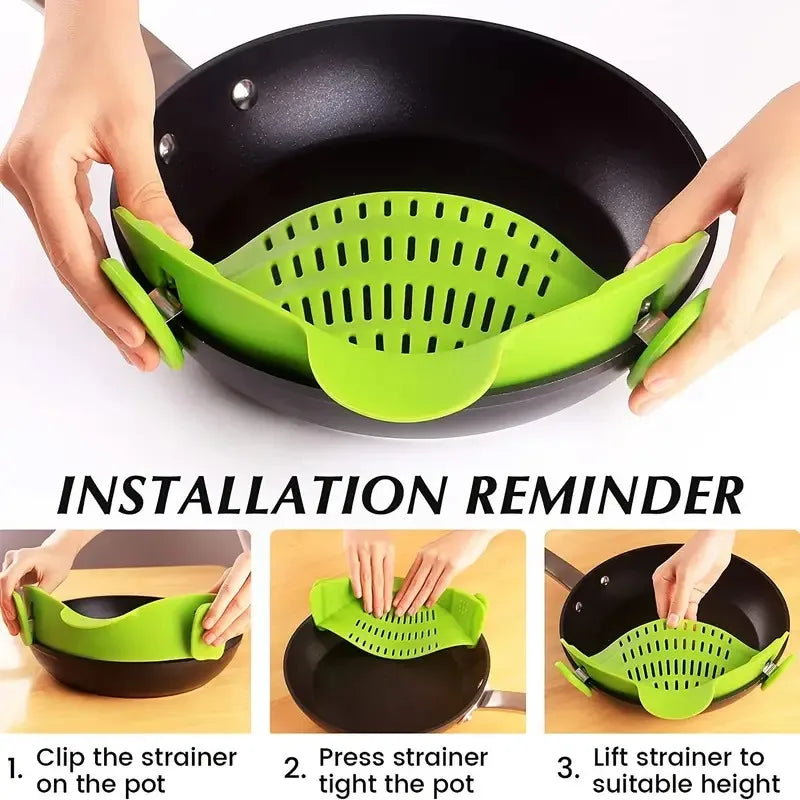 Clip-On Strainer for Pots